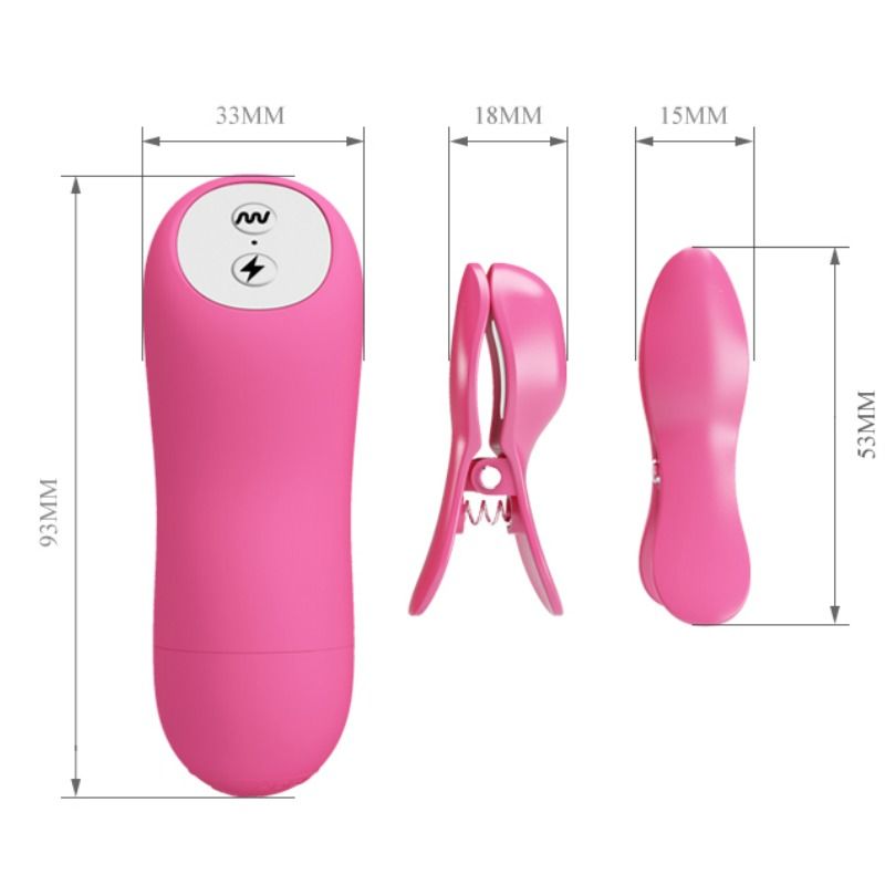 DANCE - ROMANTISCHE WAVE PIÑAS MET VIBRATIE EN ELEKTROSCHOK FUCHSIA