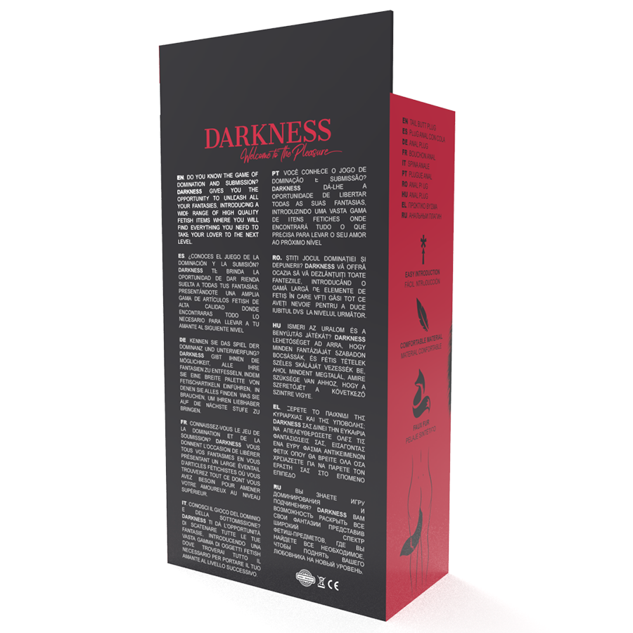 DARKNESS - ZILVEREN ANAAL PLUG 8 CM MET ZWARTE STAART