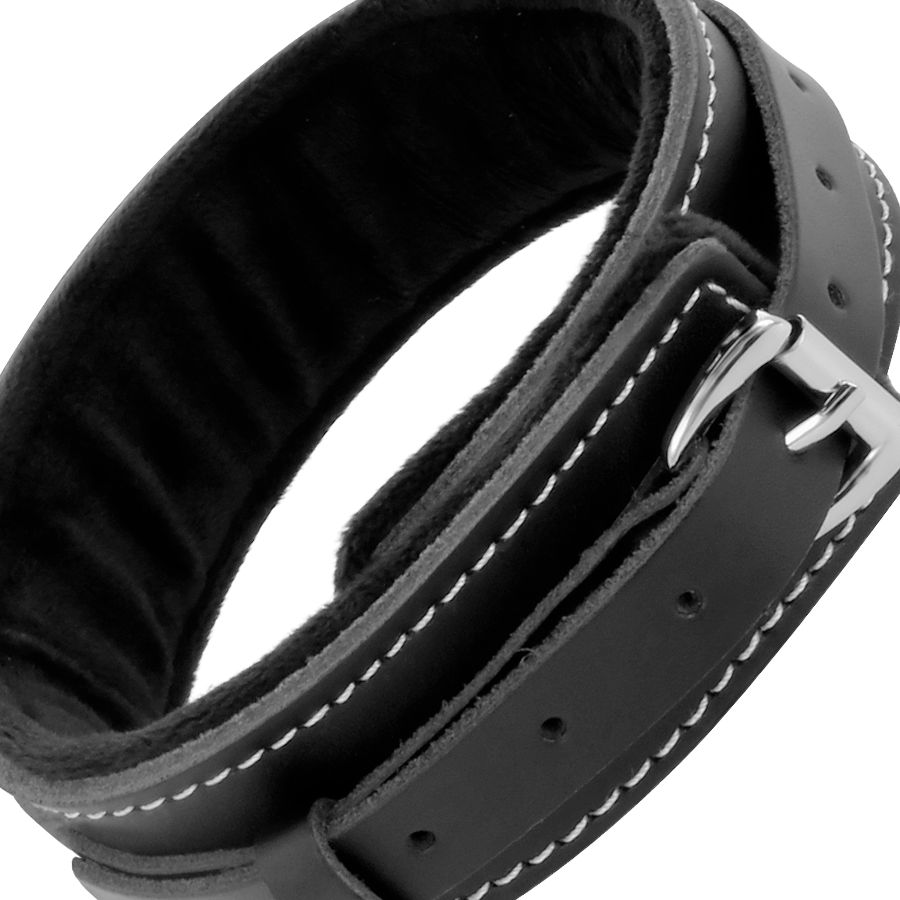 DARKNESS - HOOGWAARDIGE LEDEREN HALSBAND MET BAND