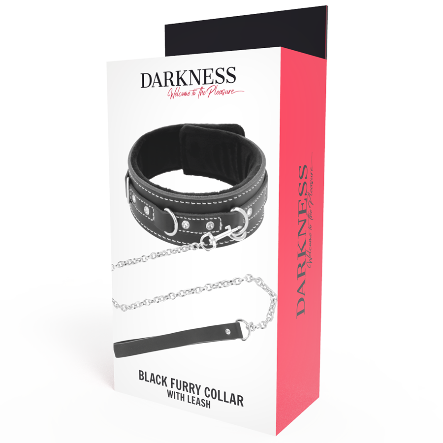 DARKNESS - HOOGWAARDIGE LEDEREN HALSBAND MET BAND