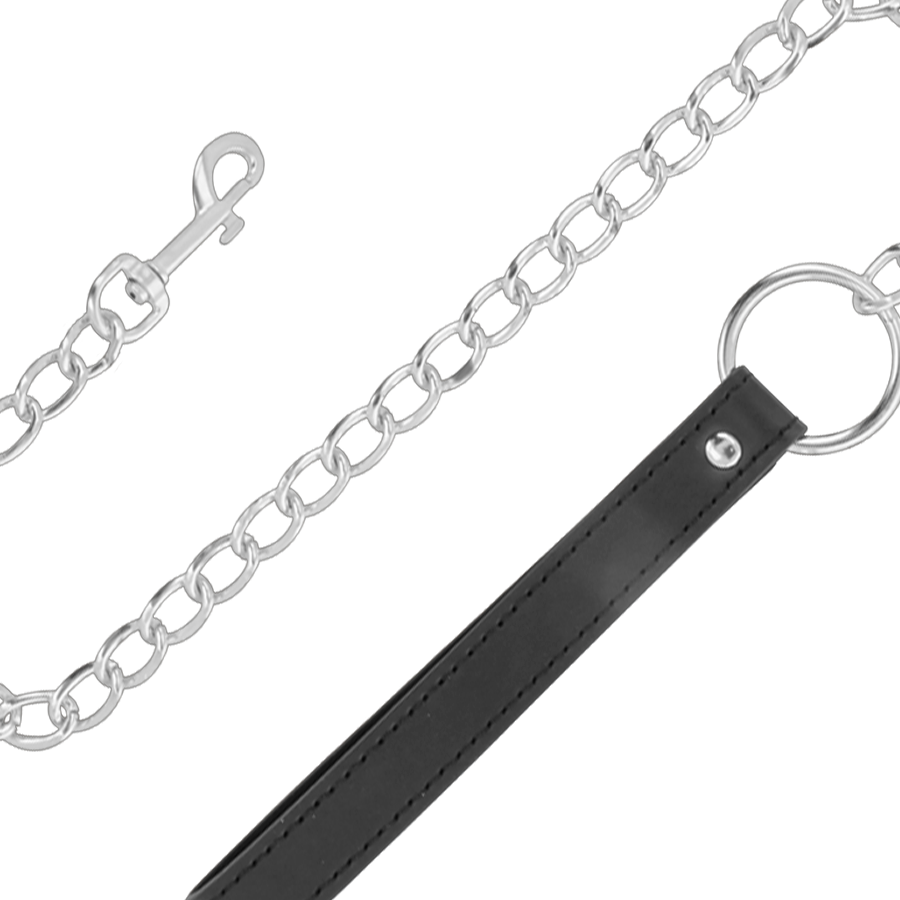 DARKNESS - ZACHTE LEDEREN KETTING MET KETTING