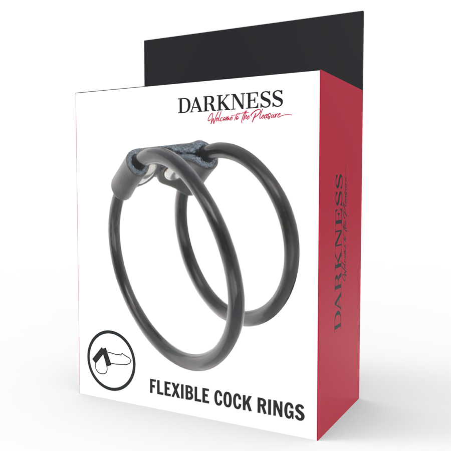 DARKNESS - DUBBELE FLEXIBELE PENISRING