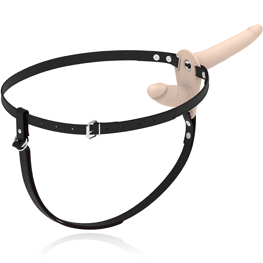 FETISH ONDERDANIGE HARNAS - DUBBELE PENETRATIE VIBRATOR VLEES UP