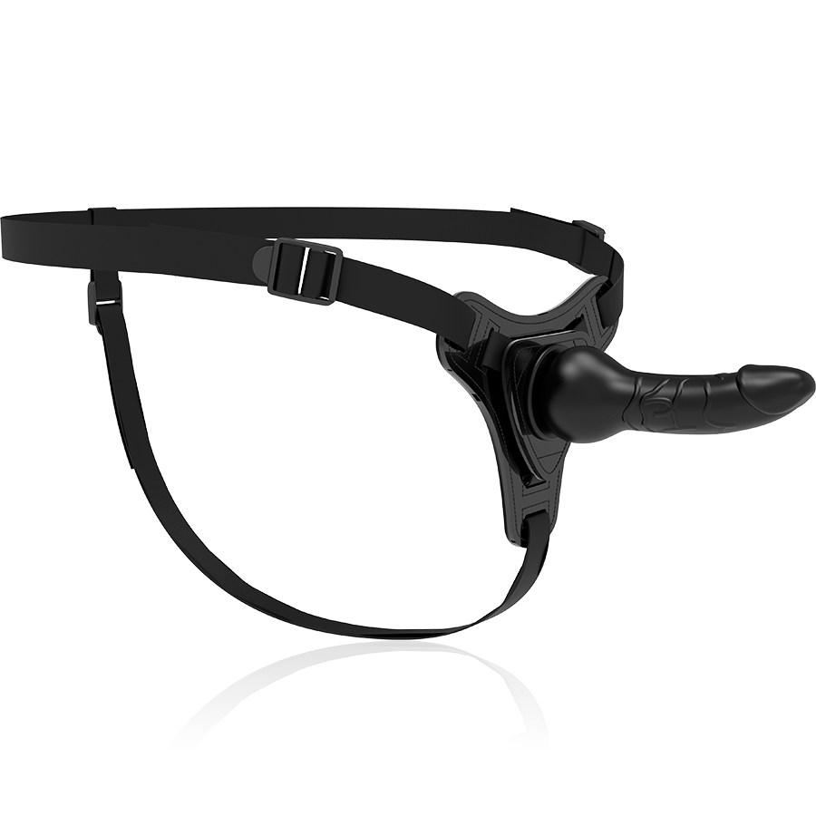 FETISH ONDERDANIGE HARNAS - ZWART SILICONEN REALISTISCH 16 CM