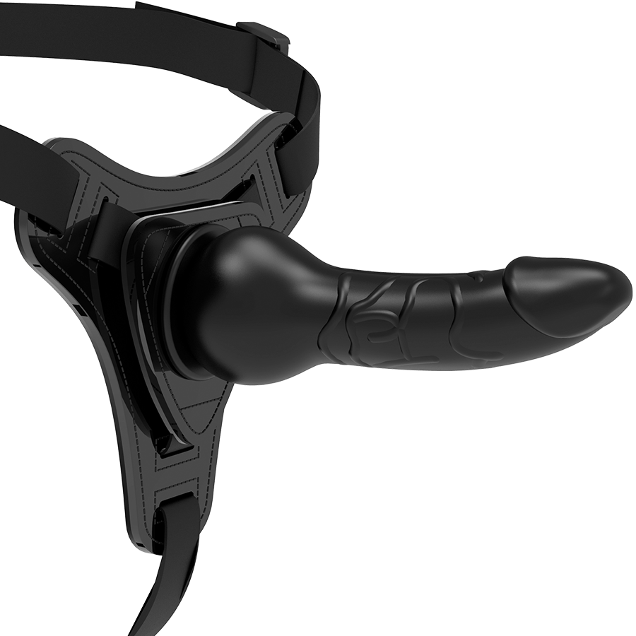 FETISH ONDERDANIGE HARNAS - ZWART SILICONEN REALISTISCH 16 CM