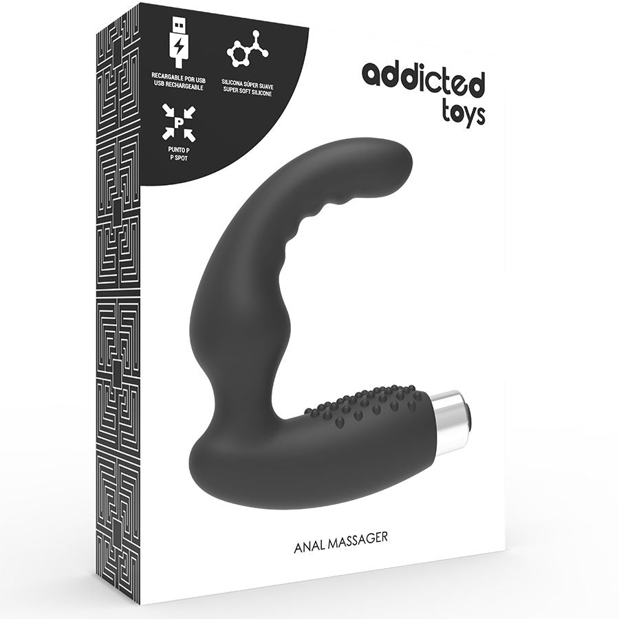 ADDICTED TOYS - OPLAADBARE PROSTAAT VIBRATOR MODEL 2 - ZWART