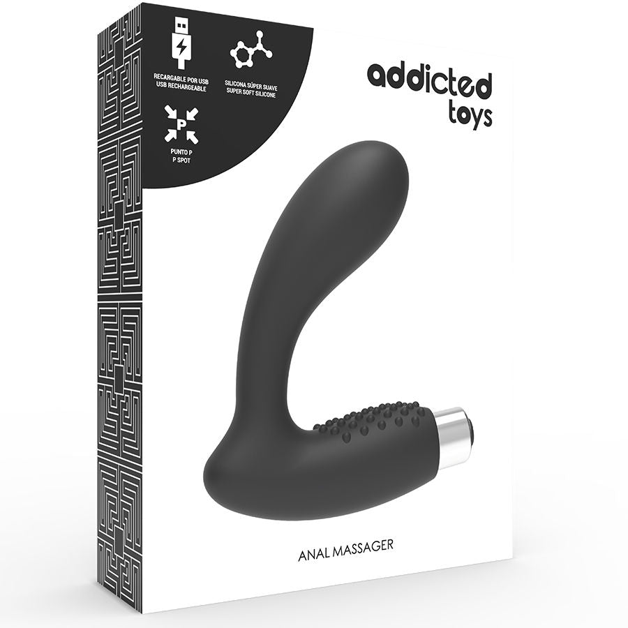 ADDICTED TOYS - OPLAADBARE PROSTAAT VIBRATOR MODEL 5 - ZWART
