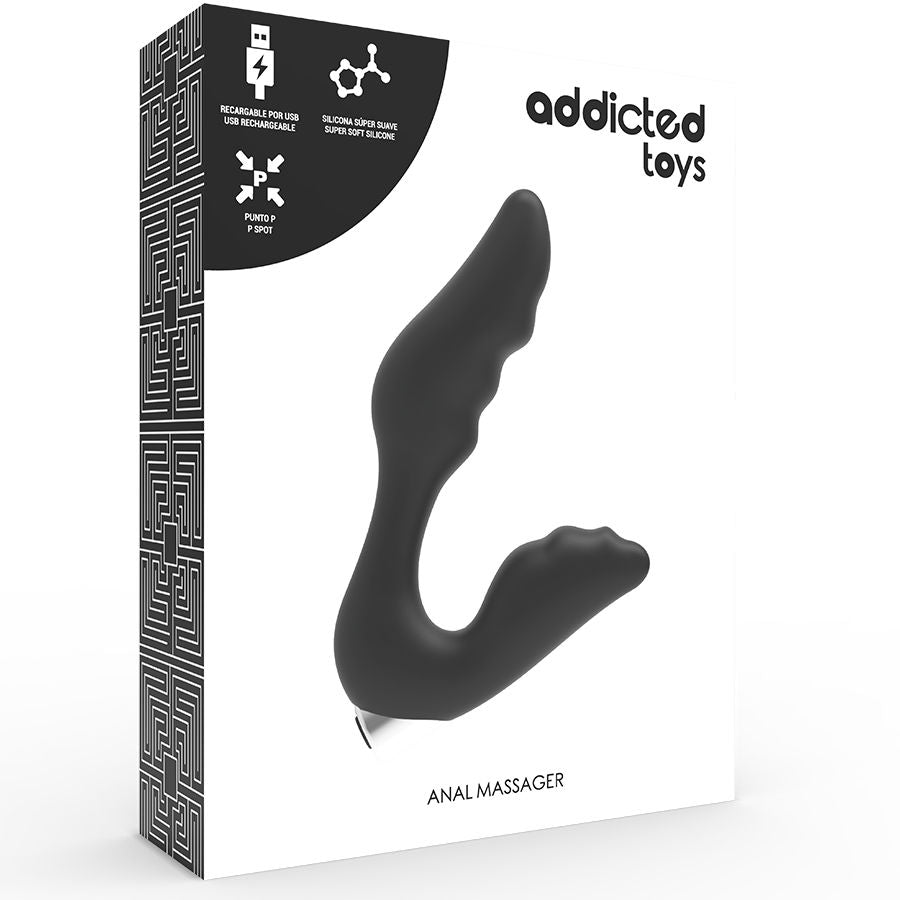 ADDICTED TOYS - OPLAADBARE PROSTAAT VIBRATOR MODEL 6 - ZWART