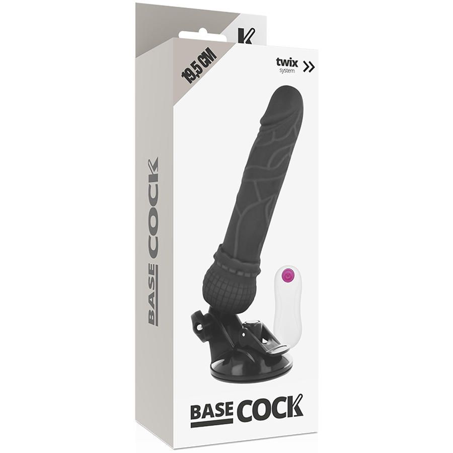BASECOCK - REALISTISCHE VIBRATOR NATUURLIJKE AFSTANDSBEDIENING 19,5 CM -O- 4 CM