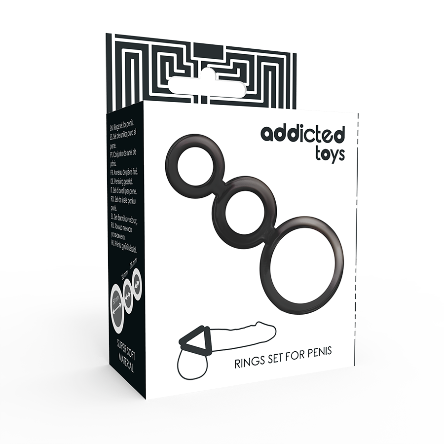 ADDICTED TOYS - PENIS- EN TESTIKELRINGENSET - SMOKY