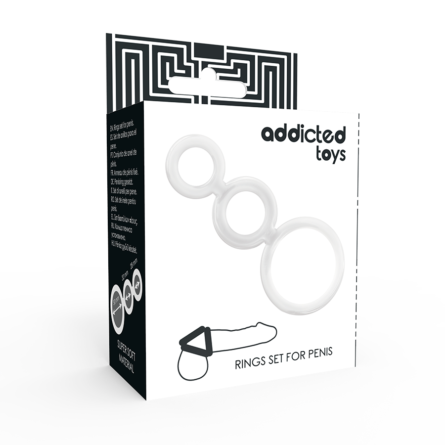 ADDICTED TOYS - DOORZICHTIGE PENIS- EN TESTIKELRINGENSET