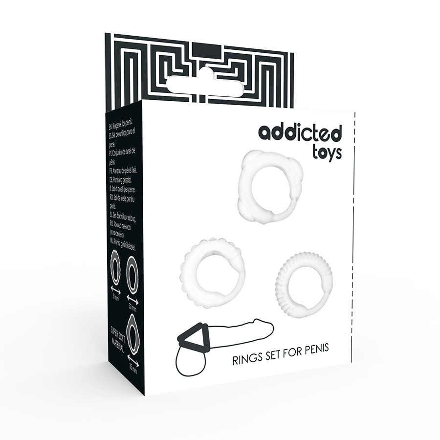 ADDICTED TOYS - SET VAN 3 DOORZICHTIGE PENISRINGEN