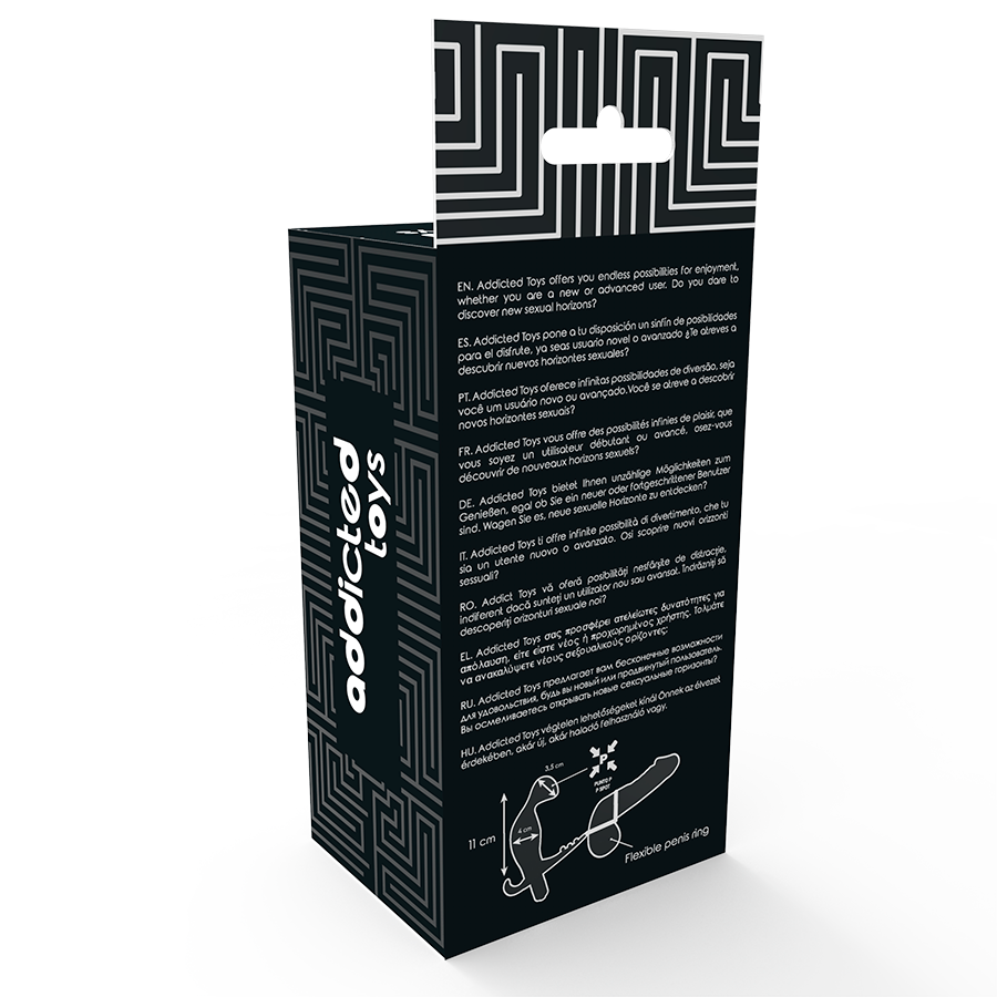 ADDICTED TOYS - ANALE PLUG MET DUBBELE RING, PENIS EN TESTIKELEN, ZWART