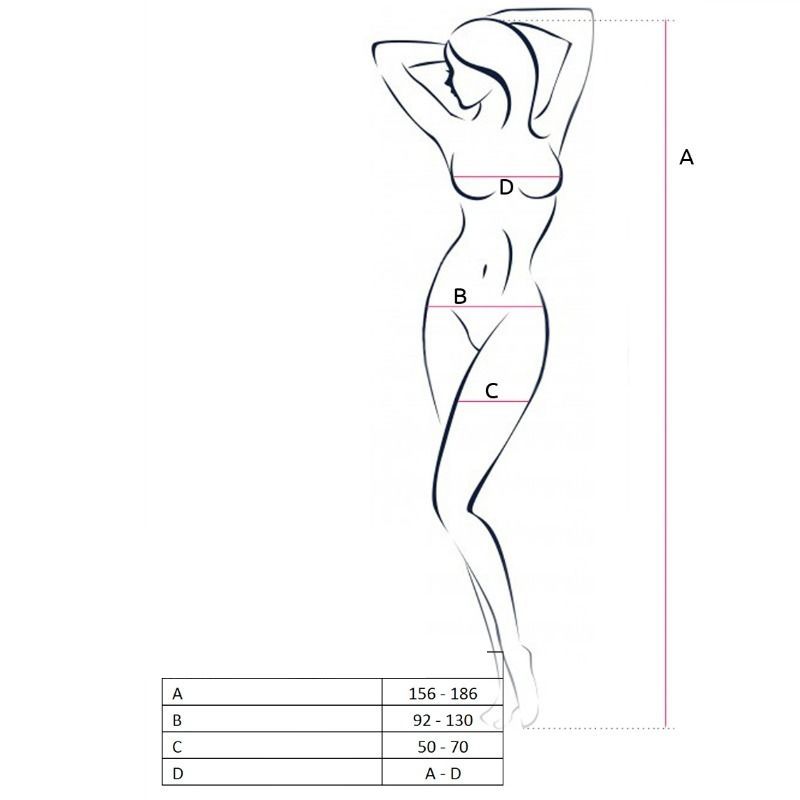 PASSIE - VROUW BS049 BODYSTOCKING ZWART ONE SIZE