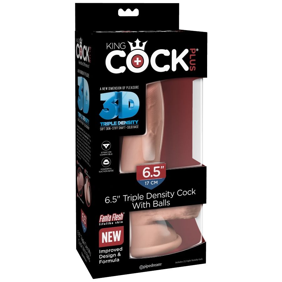 KING COCK - DRIEVOUDIGE DICHTHEID DILDO 14 CM