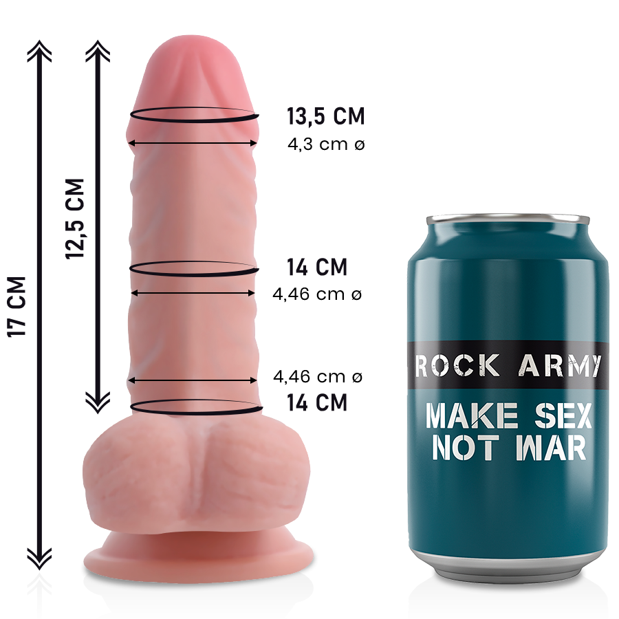 ROCKARMY - DUAL DENSITY PANZER REALISTISCHE DILDO 17 CM -O- 4.46 CM