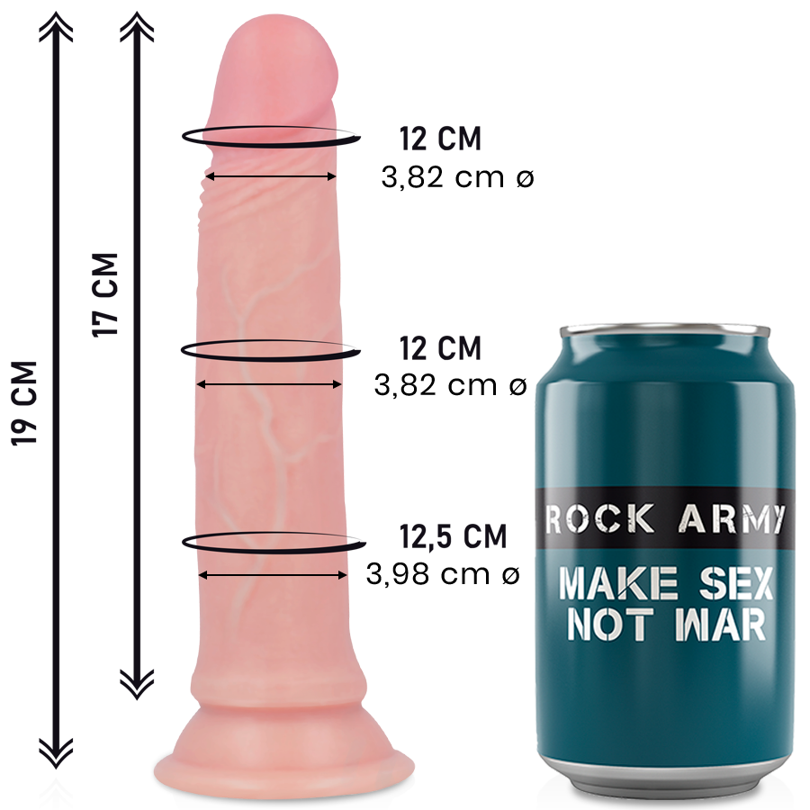 ROCKARMY - AVENGER REALISTISCHE VLOEIBARE SILICONEN DILDO 19 CM -O- 3.98 CM
