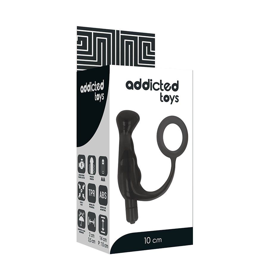 ADDICTED TOYS - ZWARTE PROSTAAT VIBRATOR 10 CM