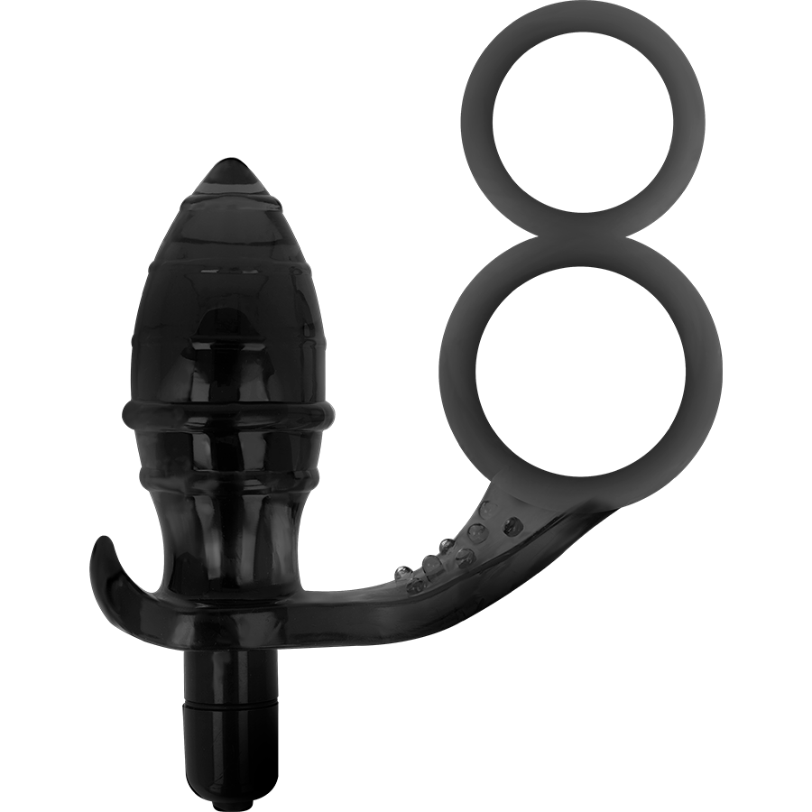 ADDICTED TOYS - ZWARTE DUBBELE RING ANAAL PLUG