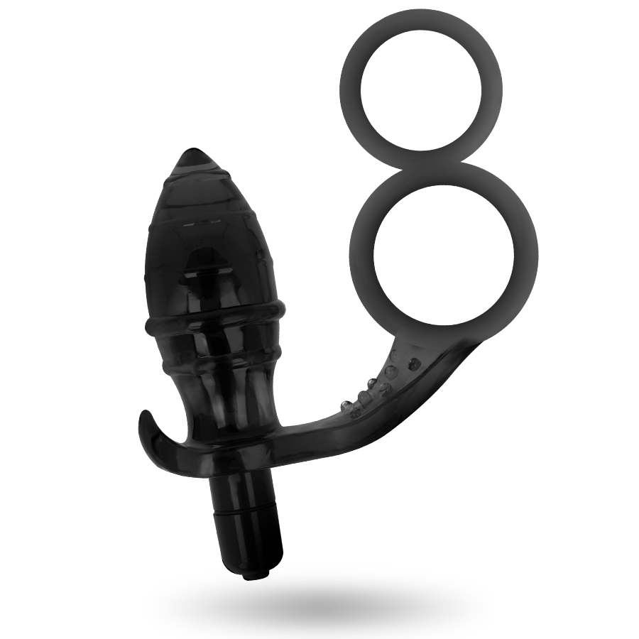 ADDICTED TOYS - ZWARTE DUBBELE RING ANAAL PLUG