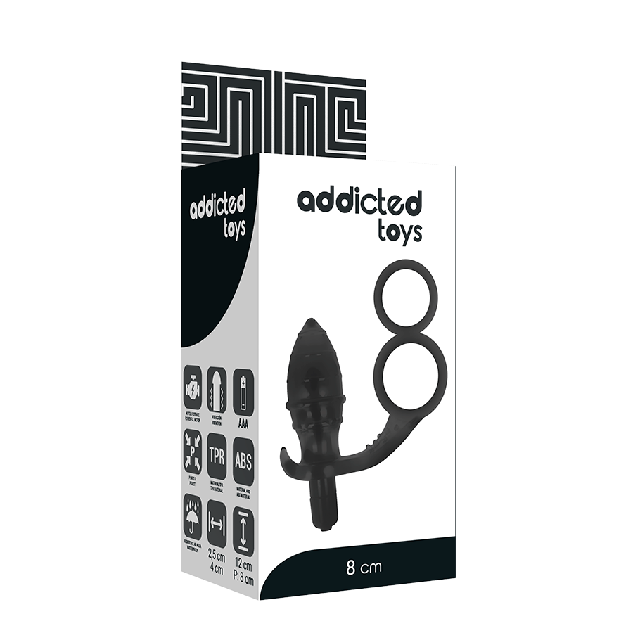 ADDICTED TOYS - ZWARTE DUBBELE RING ANAAL PLUG