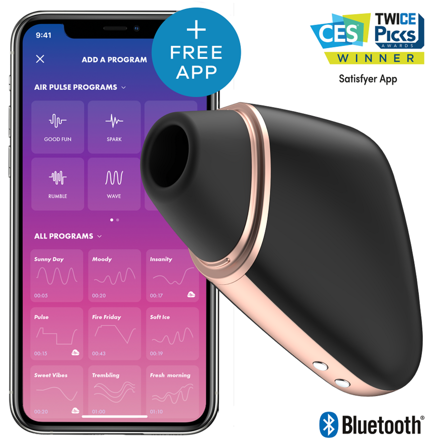 SATISFYER - LIEFDESTRIANGLE STIMULATOR EN VIBRATOR ZWART