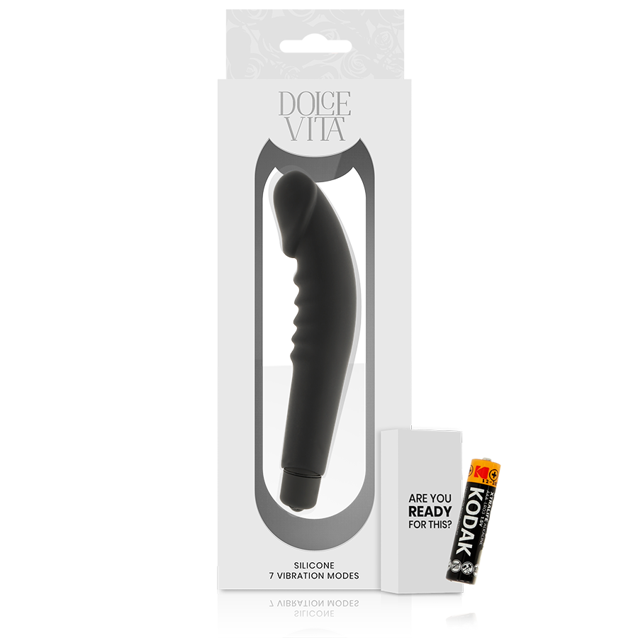 DOLCE VITA - REALISTISCHE PLEZIER ZWARTE SILICONEN VIBRATOR