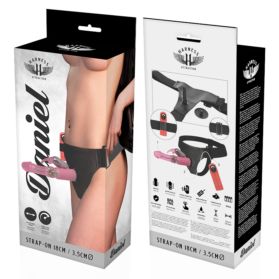 HARNAS ATTRACTIE - DANIEL HARNAS MET VIBRATIE EN ROTATIE 18 CM -O- 3,5 CM