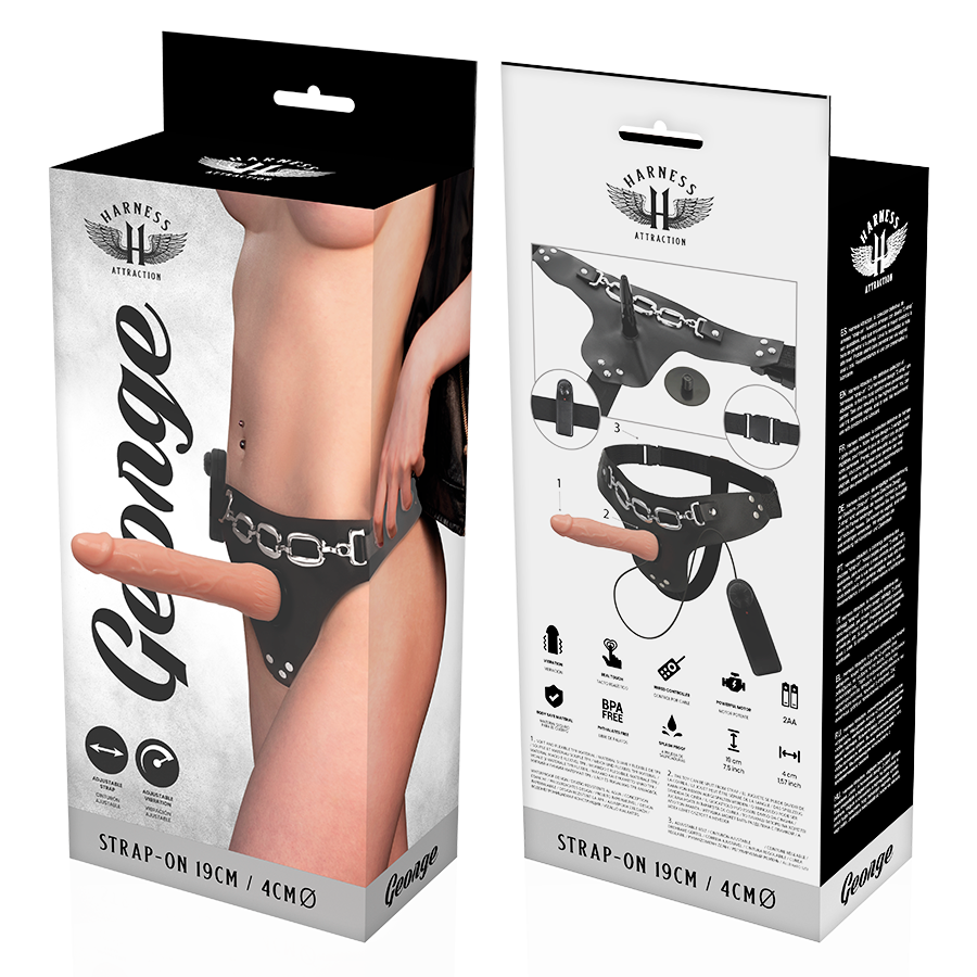 HARNAS ATTRACTIE - GEORGE REALISTISCH VIBREREND HARNAS 19 CM -OF- 4 CM