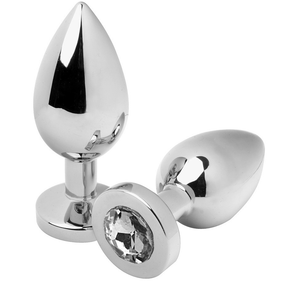 METAL HARD - ANAAL PLUG DIAMANT TRANSPARANT MEDIUM 7.62CM