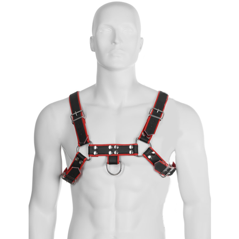 LEDEREN LICHAAM - KETTINGHARNAS III ZWART / ROOD 