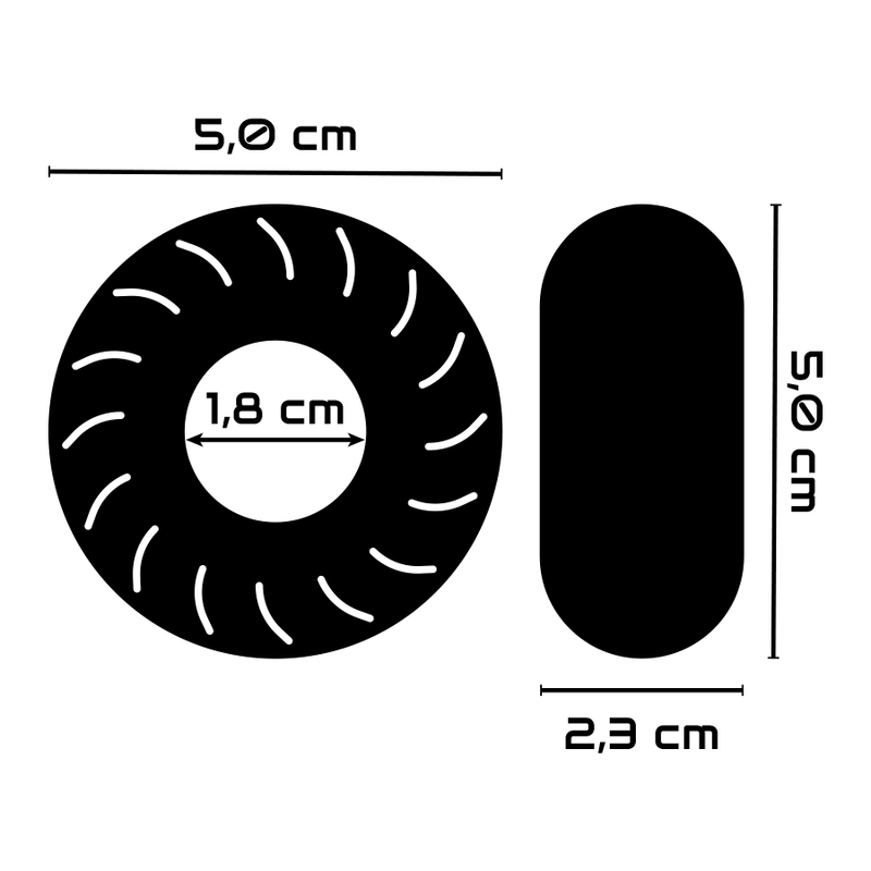 POWERING - SUPER FLEXIBELE EN BESTENDIGE PENISRING 5CM PR08 ZWART