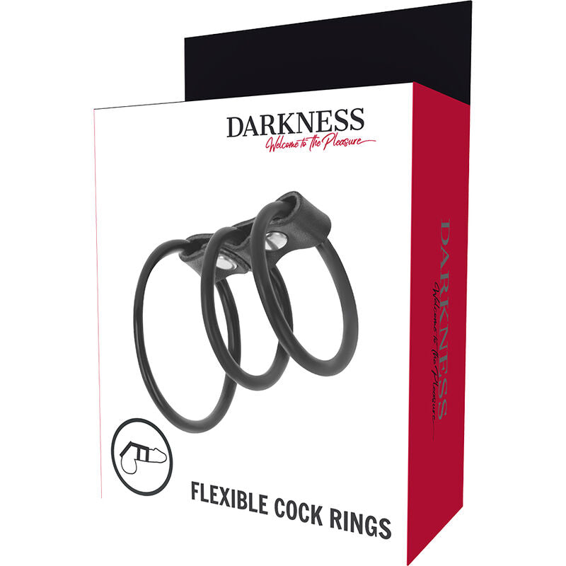 DARKNESS - SET VAN 3 FLEXIBELE PENIS RINGEN