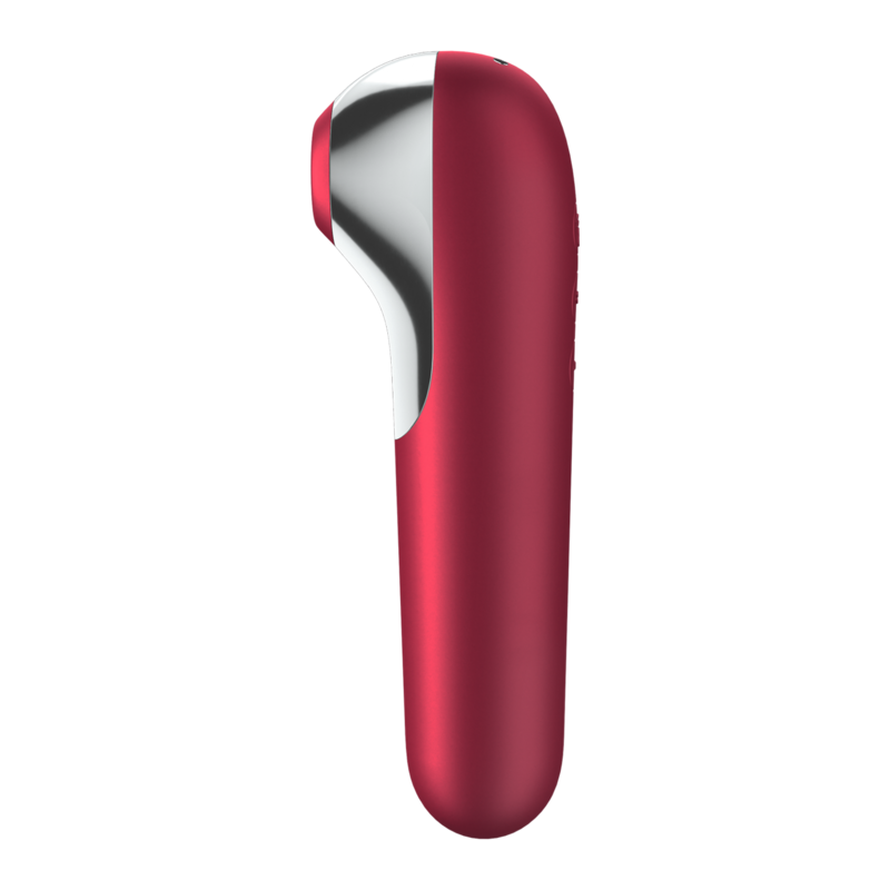 SATISFYER - DUBBELE LIEFDE VIBRATOR EN ZUIG HITTER MET GEPULSEERDE LUCHT ROOD