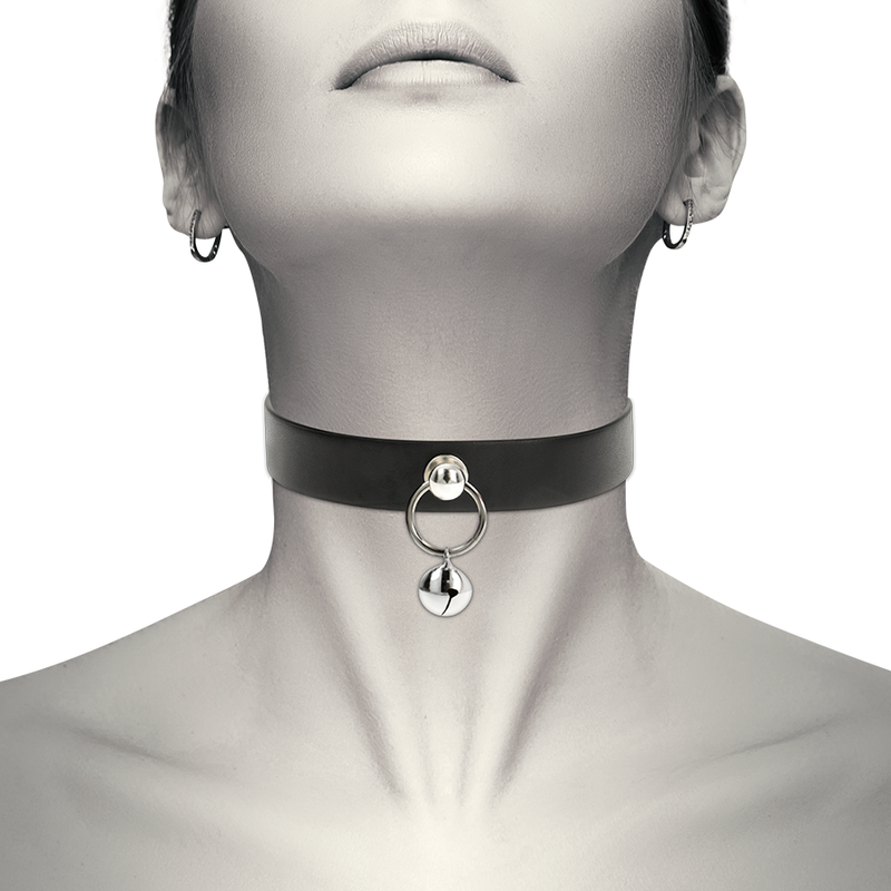 COQUETTE CHIC DESIRE - VEGAN LEDEREN KETTING VROUWEN ACCESSOIRE MET BEL/RING
