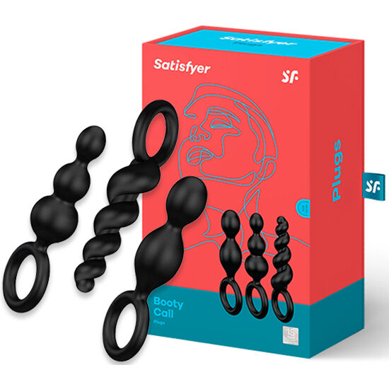 SATISFYER - ANALE PLUGS SET 3 STUKS ZWART