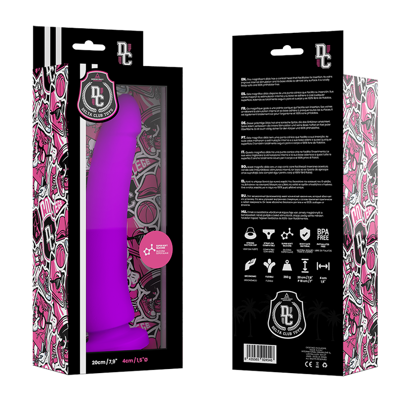DELTA CLUB - REALISTISCHE LILA MEDISCHE SILICONEN DILDO 20 CM -OF- 4 CM