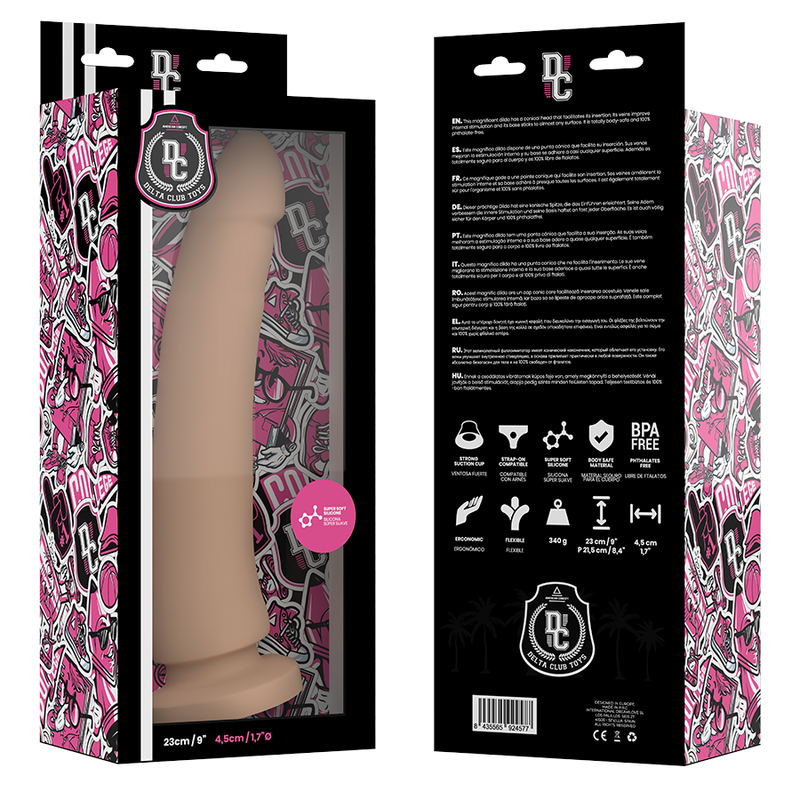 DELTA CLUB - REALISTISCHE NATUURLIJKE MEDISCHE SILICONEN DILDO 23 CM -O- 4.5 CM