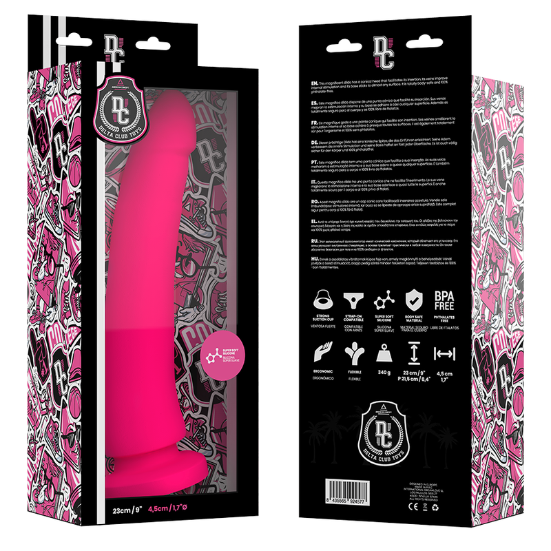 DELTA CLUB - ROZE REALISTISCHE DILDO MEDISCHE SILICONEN 23 CM -O- 4.5 CM