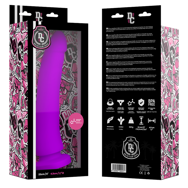 DELTA CLUB - REALISTISCHE LILA MEDISCHE SILICONEN DILDO 23 CM -O- 4.5 CM