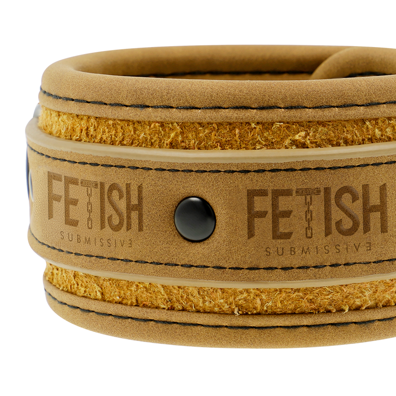 FETISH SUBMISSIVE ORIGIN - VEGAN LEDEREN ENKELMANCHETTEN MET NEOPREEN VOERING