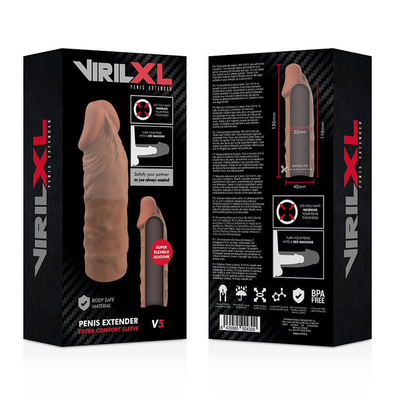 VIRILXL - VLOEIBARE SILICONEN V5 BRUINE PENISVERLENGING