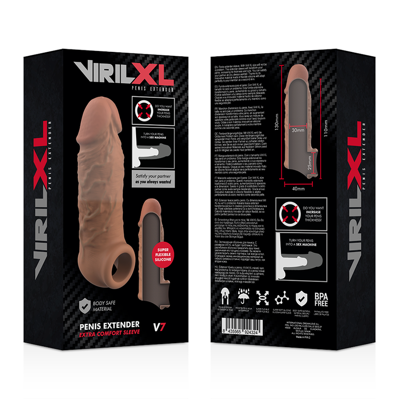 VIRILXL - VLOEIBARE SILICONEN V7 BRUINE PENISVERLENGING