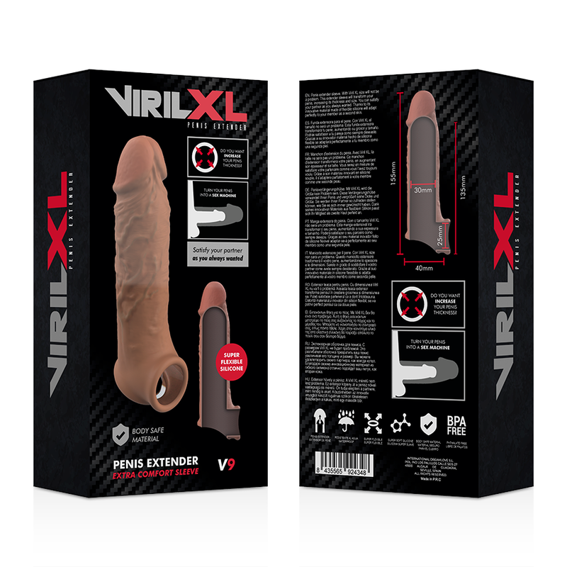 VIRILXL - VLOEIBARE SILICONEN V9 BRUINE PENISVERLENGING