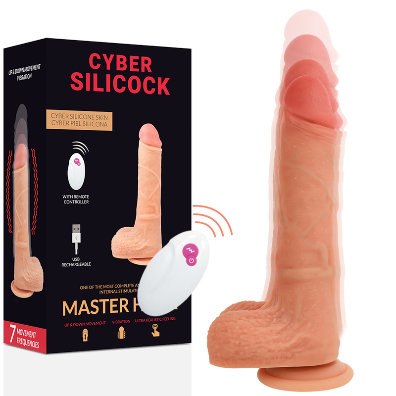 CYBER SILICOCK - REALISTISCHE MASTER HUCK AFSTANDSBEDIENING 20,9 CM -O- 4 CM