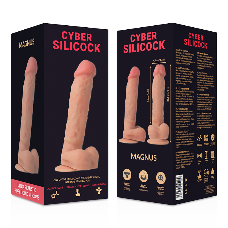 CYBER SILICOCK - MAGNUS REALISTISCHE VLOEIBARE SILICONEN 20,5 CM -O- 4,1 CM