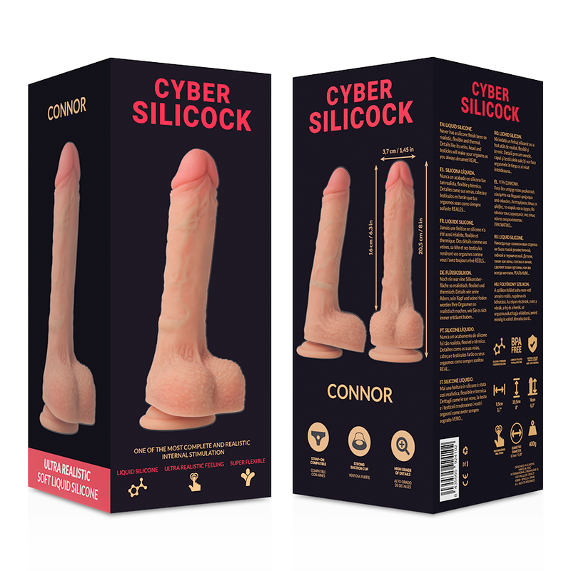 CYBER SILICOCK - CONNOR REALISTISCHE VLOEIBARE SILICONEN 20,5 CM -O- 3,7 CM