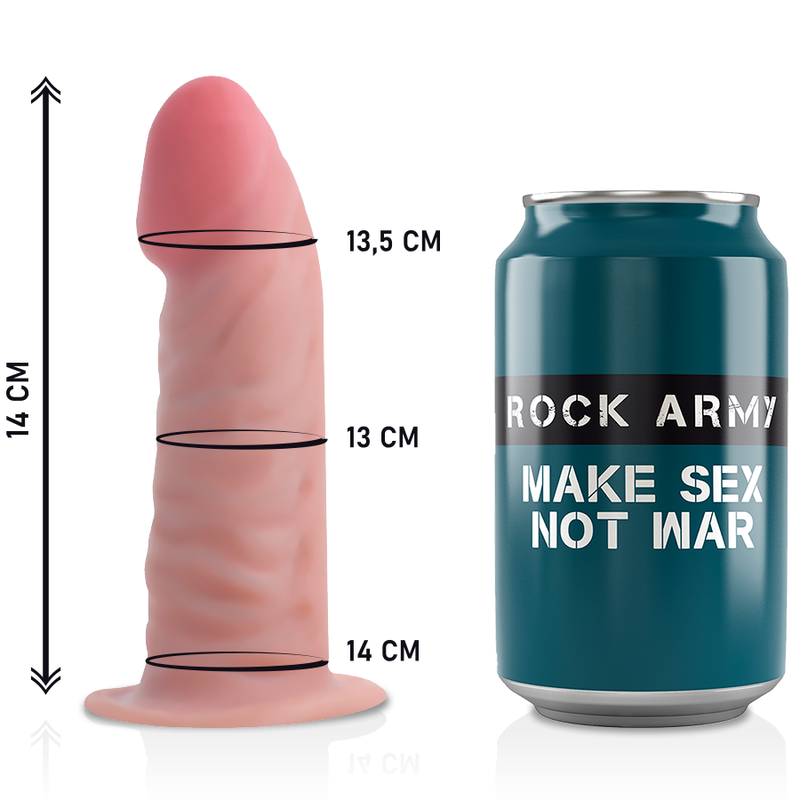 ROCKARMY - HARNAS + DUBBELE DICHTHEID TIJGER REALISTISCHE DILDO 14 CM -O- 4.46 CM