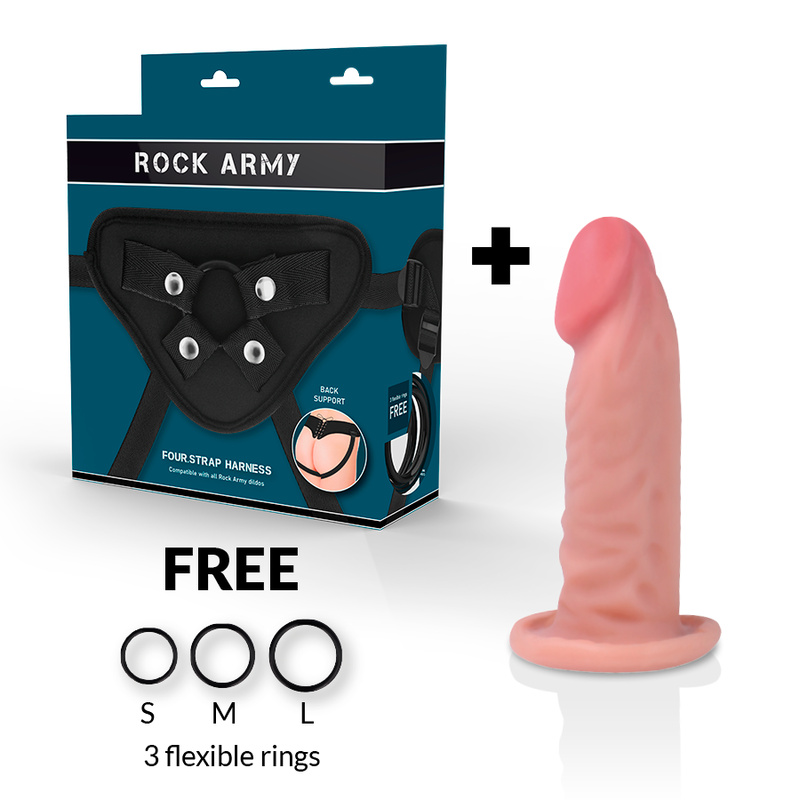 ROCKARMY - HARNAS + DUBBELE DICHTHEID TIJGER REALISTISCHE DILDO 14 CM -O- 4.46 CM