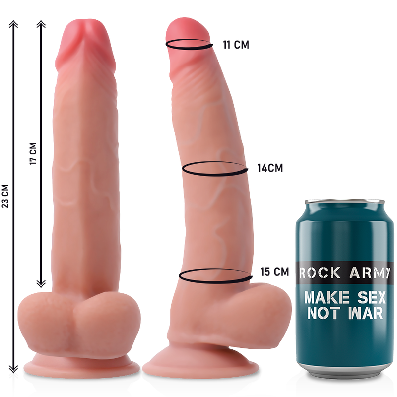 ROCKARMY - HARNAS + DUBBELE DICHTHEID LUIPAARD REALISTISCHE DILDO 23 CM -O- 4.77 CM